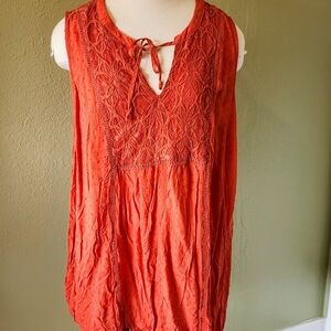 Torrid Red-orange Sleeveless Relaxed Tunic Size 5 (28)